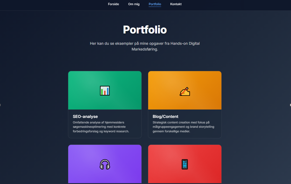 Webskitse landing page