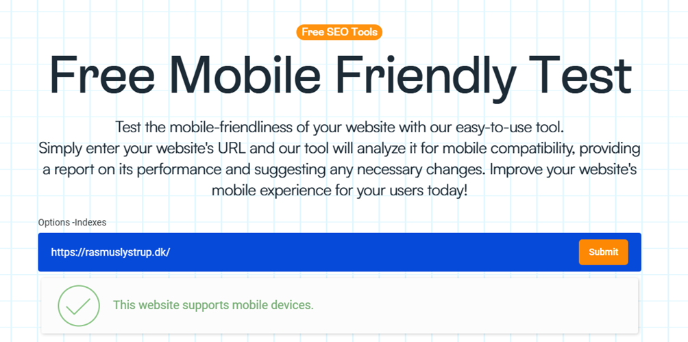 Mobile Friendly Test